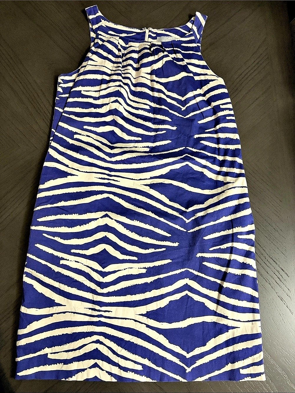 Zebra Print Mini Dress Blue & White Size Medium